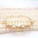 K Gold Covered Wire Natural Freshwater Baroque Pearl Open Bracelet