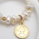 Queen Gold Coin Tag Baroque Freshwater Pearl Bracelet