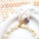 K Gold Wrapped Amethyst Natural Baroque Freshwater Pink Pearl Aquarium Design Pendant White Baroque Freshwater Pearl Adjustable Bracelet