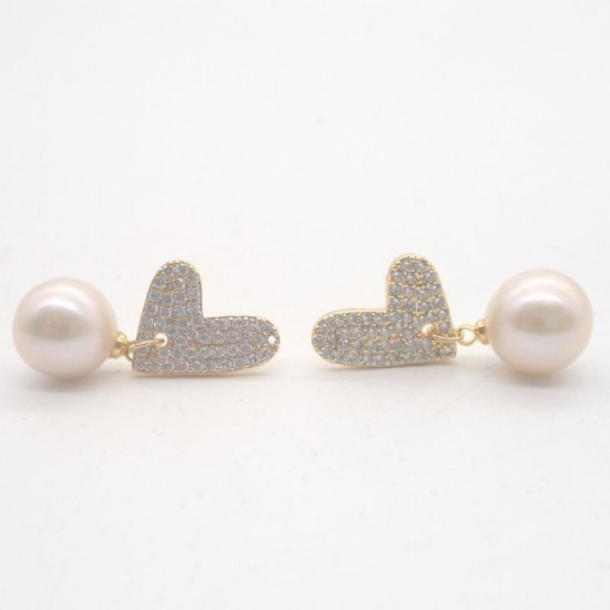 Heart Micro Set Zircon Stud Earrings