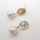 Colorful Abalone Baroque Natural Edison Pearl Stud Earrings