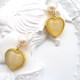 Heart White Opal Pendant Flat Pearl Stud Earrings