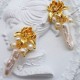 Golden Lotus Baroque Pearl Stud Earrings