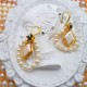 Filigree Baroque Pearl Hoop Earrings