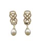 Chinese Knot Design Pearl Pendant Necklace And Stud Earrings Set