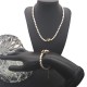 Gold Grain High Quality Beige Pearl Bracelet Necklace Set