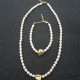 Gold Grain High Quality Beige Pearl Bracelet Necklace Set