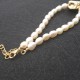 Gold Grain High Quality Beige Pearl Bracelet Necklace Set