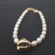 Gold Grain High Quality Beige Pearl Bracelet Necklace Set