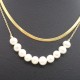 Natural Freshwater Baroque Aurora Ten Pearl Pendant Necklace Plus Snake Chain Necklace Two-piece Set