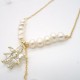 Natural Baroque Pearl Zircon Snowflake Clavicle Chain