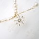 Natural Baroque Pearl Zircon Snowflake Clavicle Chain