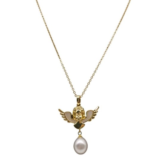 DanVanna Original Smiling Angel Natural Coquilles Pendant Necklace