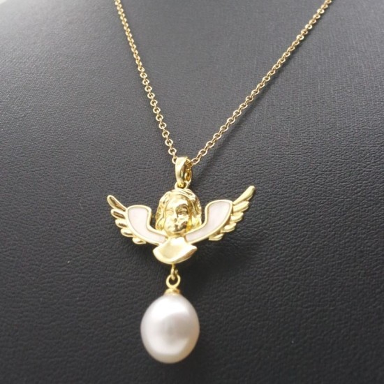 DanVanna Original Smiling Angel Natural Coquilles Pendant Necklace