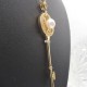 Copper Gold Plated Coquilles Pearl Key Pendant Necklace