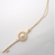 Copper Gold Plated Coquilles Pearl Key Pendant Necklace