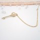 Copper Gold Plated Coquilles Pearl Key Pendant Necklace