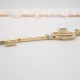 Copper Gold Plated Coquilles Pearl Key Pendant Necklace