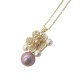 Luxurious Zirconium Cherry Blossom Beads AK Purple Pearl Pendant Necklace