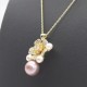 Luxurious Zirconium Cherry Blossom Beads AK Purple Pearl Pendant Necklace