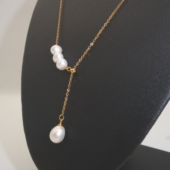 Freshwater Oval Pearl Pendant Baroque Pearl Necklace