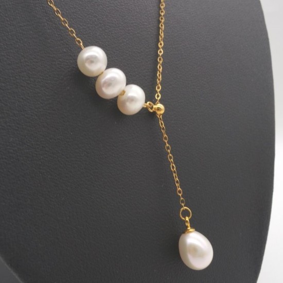 Freshwater Oval Pearl Pendant Baroque Pearl Necklace