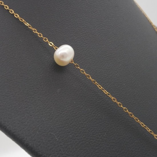 Freshwater Oval Pearl Pendant Baroque Pearl Necklace