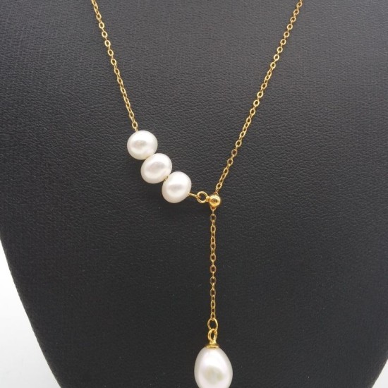 Freshwater Oval Pearl Pendant Baroque Pearl Necklace