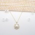 Diamond-Edge Fritillary Camellia Freshwater Flat Pearl Pendant Necklace