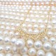 Lace Gold Plated Set Zirconium Freshwater Oval Pearl Pendant Necklace