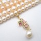 Flower Type Gold Plated Micro-Set Color Zirconium Natural Freshwater Oval Pearl Necklace