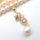 Flower Type Gold Plated Micro-Set Color Zirconium Natural Freshwater Oval Pearl Necklace