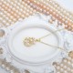 Gold Plated Jewelry Gourd Shape Pendant Natural Flat Round Pearl Set Rhinestone Light Luxury Style Necklace