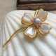 Flower Shape Purple Pearl Brooch Pendant