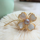 Flower Shape Purple Pearl Brooch Pendant