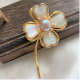 Flower Shape Purple Pearl Brooch Pendant