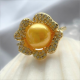 Yellow Pearl Flower Ring